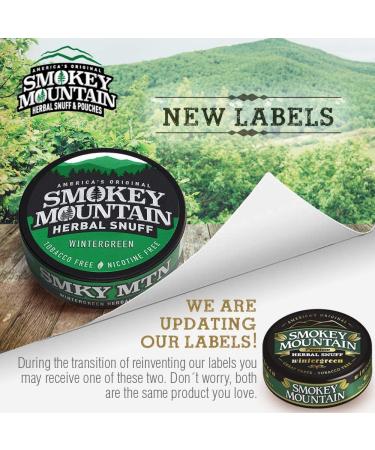 Smokey Mountain Herbal Wintergreen Long Cut Snuff - Tobacco and Nicotine Free (5 Can Box) - Buy Online on GoSupps.com