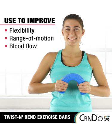 CanDo Twist-n-Bend Hand Exerciser - Finger Strengthener & Flexible Training Stick Blue (Strong) - Buy Online on GoSupps.com