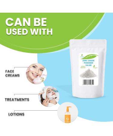 Zinc Oxide Powder 50g - High Purity Cosmetic Ingredient Non-Nano & International Shipping - Buy Online on GoSupps.com