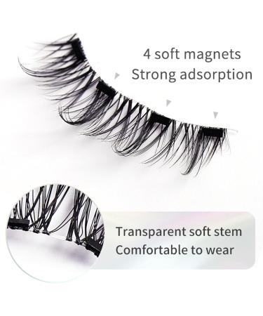 Magnetic Eyelashes Eyelashes Fluffy Lashes Magnetic Lashes for Women & Girls Magnetic Eyelashes with Applicator Easy to Use Magnetic Eyelashes Natural Look Reusable Magnetic Eyelashes-Comfortable - Buy Online on GoSupps.com