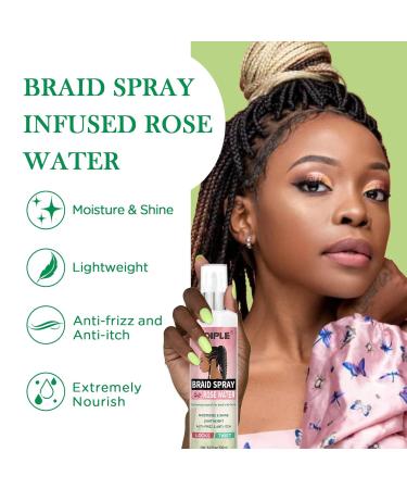 Braid Spray Rose Mint for Dreads Dreadlocks - Braids Locks Spray Rose Water Braiding Spray for Locs Dull Hair Shine & Lightweight - Loc Spray for Box Braids Rosemary Oil for Hair Growth Hair Bonnet 2.27 Fl Oz (Pack of 3) - Buy Online on GoSupps.com