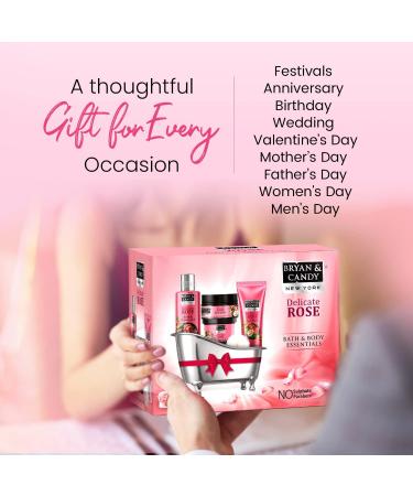 Delicate Rose Bath Set for Women - Spa Gift Baskets & Gift Sets | Perfect Women's Gift - Buy Online on GoSupps.com