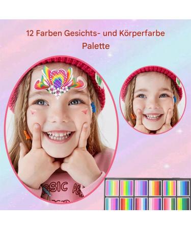  Generisch Face Paint Kit - Long Lasting Washable Body Paint Smudge Proof | 12 Grids Paint Markers with Brushes for Parties Women Girls Halloween Sport Festival - Buy Online on GoSupps.com
