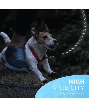 Furdreams 1.5m Slip-On Dog Lead - Reflective, Durable Climbers Rope Leash with Padded Handle - Weather Resistant - Waste Bag Dispenser - Black Large - Buy Online on GoSupps.com