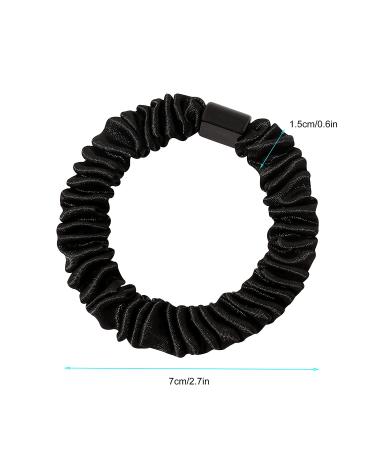 Satin Silk Hair Ties - Black Small Scrunchies for Women - No Slip Ponytail Holder for Thick Curly Hair - Cute Hair Accessories for Girls - Buy Online on GoSupps.com