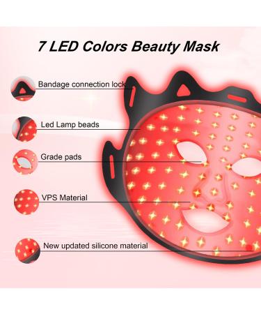 Flexible Silicone Facial Mask - Portable Red & Blue LED Therapy for Skin Care | Remote Control 7 Colors - Buy Online on GoSupps.com