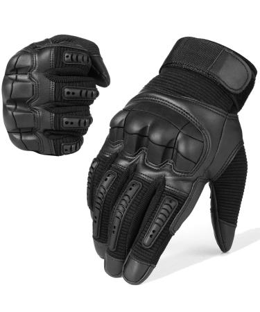 wtactful Tactical Gloves for Men - Touch Screen - Airsoft Motorcycle Outdoor Costume Black Small