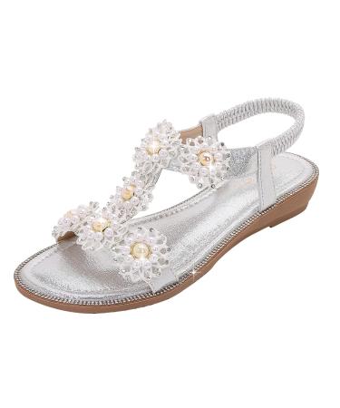 XTZYGLFD women's sandals with wedge heel belt shoes shoes sandals flops buckle buckle for women summer flip-flops women's fashion women's sandals sandals size 11 in women silver 7 UK 3xbnarrow