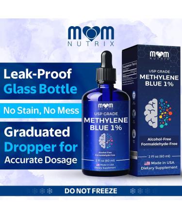 Methylene Blue Pharmaceutical Grade - USP Grade 1% Solution Third-Party Tested Brain Health Dietary Supplement for Humans - No Formaldehyde Alcohol Free - Made in USA - 60 ml 2 oz - Buy Online on GoSupps.com