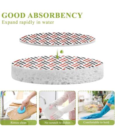 3-Pack Cleaning Kitchen Sponges Oval Colorblock Stripe Black & Red Kitchen Cellulose Dishwashing Wood Pulp Cotton one sizex3 Colorblock Stripe Black & Red - Buy Online on GoSupps.com