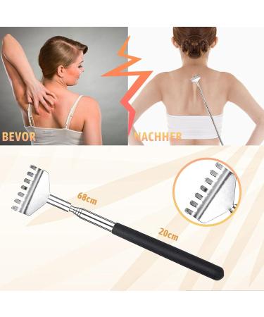 41cm Wood Fascia Rod Massage Roller Set Adjustable Back Scratcher & 2-Piece Scooter for Neck Legs and Body Relief - Buy Online on GoSupps.com