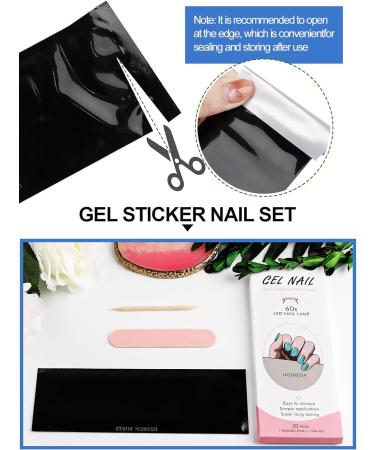 Kalolary 20PCS Nail Gel Polish Strips | Glitter Dark Blue | Self-Adhesive Nail Wraps for UV/LED Lamp | Full Coverage Stickers - Buy Online on GoSupps.com