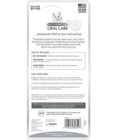 Nylabone Advanced Oral Care Cat Dental Kit Original (3 Count) Cat Adult Cat - Buy Online on GoSupps.com
