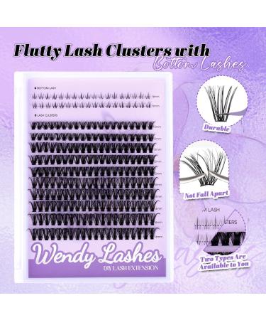 WENDY Lashes Clusters - DIY Eyelash Extensions D Curl 40D & Bottom Lashes | Soft Wispy Individual Lashes | Perfect for Beginners | 10-16 MM - Buy Online on GoSupps.com