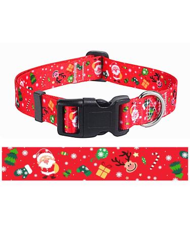 Mihqy Christmas dog collar adjustable soft & comfort dog collar for small medium-sized dog puppies cats (Christmas s s (neck circumference 25-40 cm width 1.5 cm) Christmas