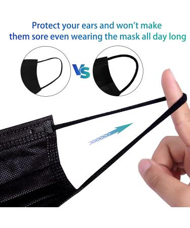 Adult 4-Ply Disposable Soft Face Mask - Breathable Safety Black Mask - Buy Online on GoSupps.com