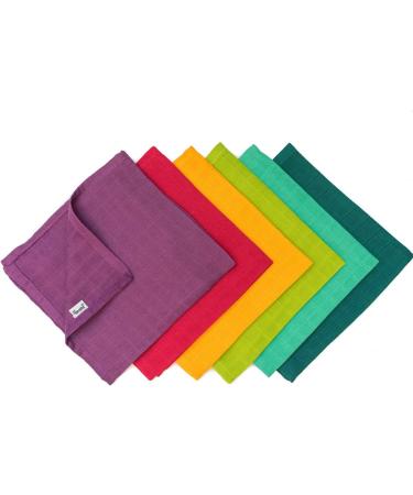 Divata Bunte Mini Mulltuch Set - 6 Rainbow Baby Spitting Towels Oeko-Tex Certified 35x35 cm - Perfect for International Shipping - Buy Online on GoSupps.com