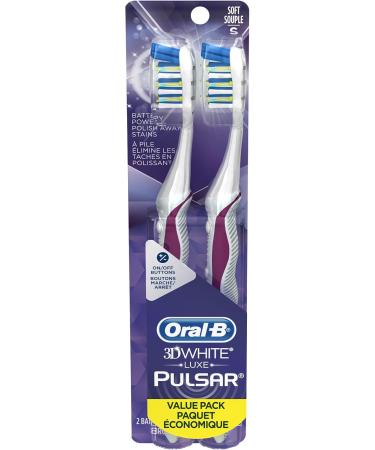 Oral-B Pulsar Whitening Battery Powered Toothbrush Soft 2 Count 2 count (Pack of 1) - Buy Online on GoSupps.com