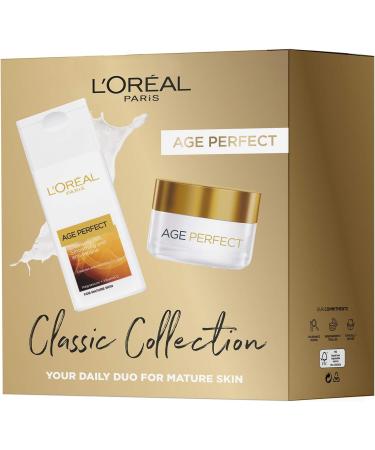 L'Oreal Paris Gift set for her by Age Perfect Cleanser & Day Cream Classic Collection Skin Care Gift Set - Buy Online on GoSupps.com