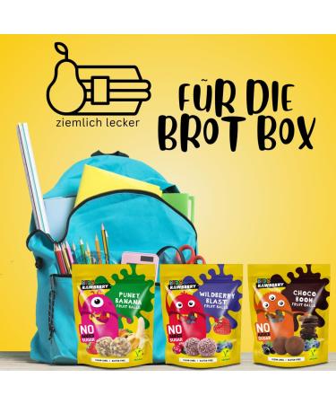 RAWBERRY Kids Wild Fruit Balls - No Added Sugar Gluten Free & Vegan Snack | 8 x 50g Wild Berry - Healthy International Shipping - Buy Online on GoSupps.com