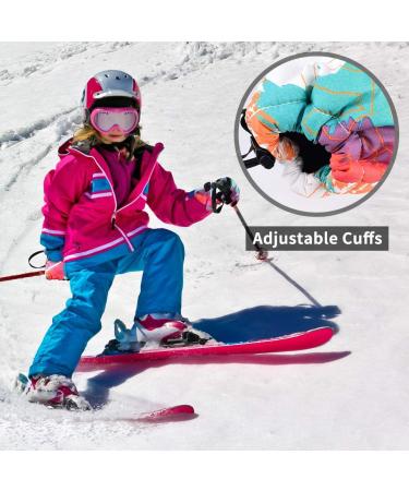 OKIDSO Kids Winter Ski Waterproof Gloves - Red | Splash-Proof Nylon Mittens for Boys & Girls | Zipper Pocket | Size L (9-13 years) - Buy Online on GoSupps.com