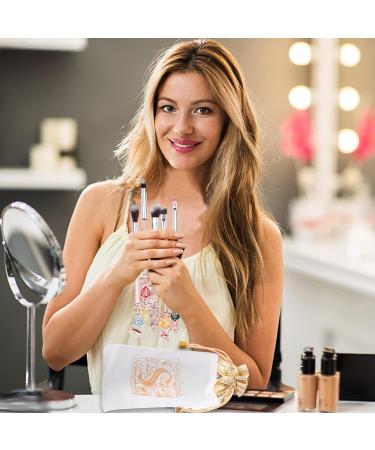 5-Part Harry Potter Makeup Brush Set | Zhulia Metal Handle | Perfect Gift for Women | Pink Foundation & Blending Brushes - Buy Online on GoSupps.com