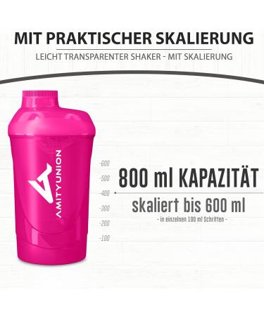 Buy Pink Deluxe 800ml Women Protein Shaker - Leak-Proof BPA-Free Sieve & Scale - Perfect for Gym & Fitness | Amity Union - Buy Online on GoSupps.com