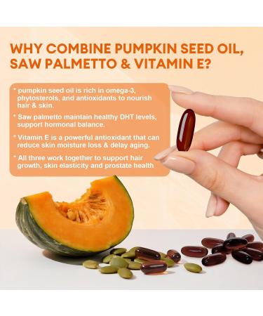 Pumpkin Seed Oil Capsules with Saw Palmetto High Concentrated Pumpkin Seed Oil Supplement for Hair Growth Urinary Bladder & Prostate Health Cold Pressed Vegan Non-GMO 180 Softgels 180 Count (Pack of 1) - Buy Online on GoSupps.com