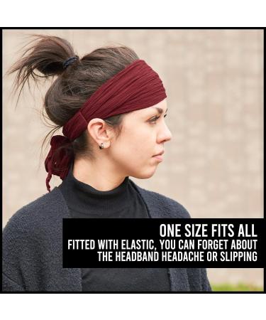 CHARM Womens Headband Boho Headwrap - Turban Head Wrap Festival Retro Hair Accessory Pirate Hairband Brown - Buy Online on GoSupps.com