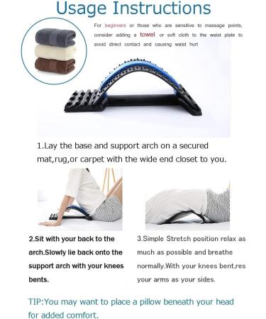 Blue Lumbar Support Back Massager Stretcher for Spine Pain Relief - Buy Online on GoSupps.com