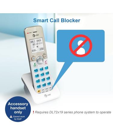 AT&T DL70019 Accessory Handset for DL72x19 Phone - Bluetooth, Call Blocking, 1.8 Backlit Screen, Big Buttons, Intercom - Unsurpassed Range - Buy Online on GoSupps.com