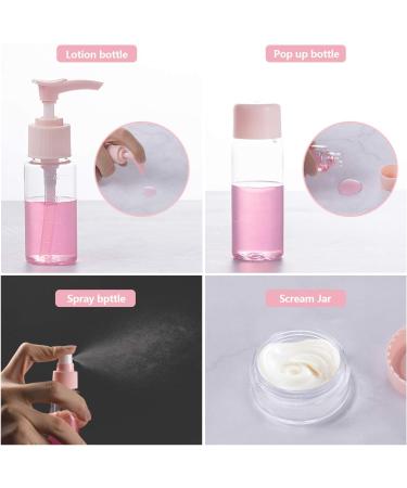 Xiyee Travel Bottles Set - 10-Piece Empty Cosmetic Containers for Shampoo Shower Gel & Cream - Perfect Travel Accessories (Pink) - Buy Online on GoSupps.com