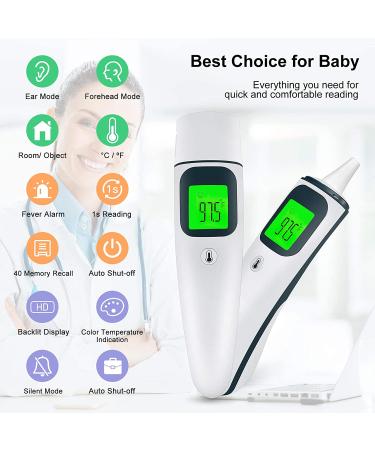 Digital Thermometer for Whole Family - Fast & Accurate Ear & Forehead Temperature Reading with Fever Alarm - Buy Online on GoSupps.com