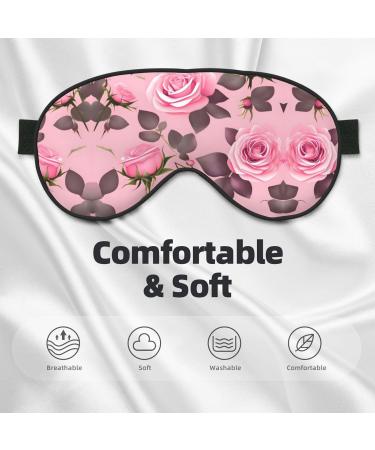 Pretty Pink Roses Eye Mask - Soft Adjustable Unisex Sleeping Mask for Nighttime Comfort - Buy Online on GoSupps.com