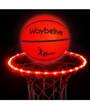 Waybelive LED Basketball Hoop Lights, Remote Control Basketball Rim LED Light, 16 Color Change by Yourself, Waterproof,Super Bright to Play at Night Outdoors,Good Gift for Kids LED Basketball&Hoop Lights