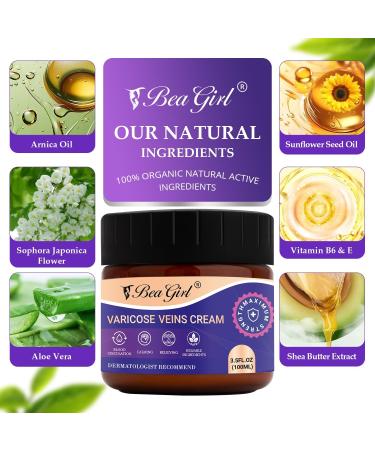 Varicose Veins Treatment Cream - Relief for Varicose & Spider Veins | Improve Circulation & Strengthen Capillaries - 3.5 FL.OZ - Buy Online on GoSupps.com