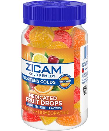 Zicam Cold Remedy Medicated Fruit Drops - Assorted Fruit, 25 Drops | Relief from Cold Symptoms - Buy Online on GoSupps.com