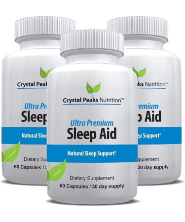 Natural Sleep Aid - Herbal Sleep Supplement Made with Valerian Root Melatonin Chamomile Magnesium Recommended for Difficulty Sleeping - Adult Extra Strength Sleeping Pills. 60 Vegan Capsules - Buy Online on GoSupps.com