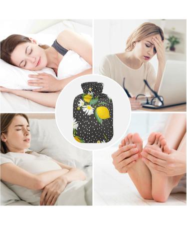 Mnsruu Daisy Lemons Hot Water Bottle - 2L with Soft Cover | Ideal Gift for Women & Kids | Perfect for Christmas - Shop Internationally! - Buy Online on GoSupps.com