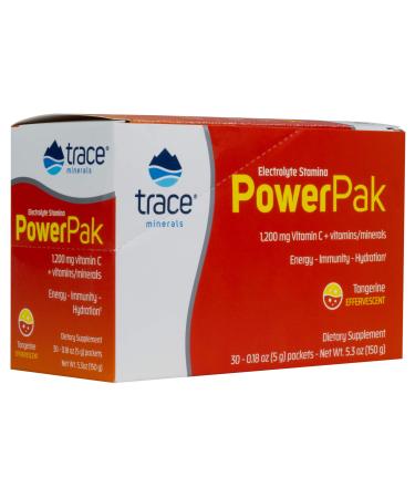 Trace Minerals Research Electrolyte Stamina PowerPak Tangerine 30 Packets 0.18 oz (5 g) Each