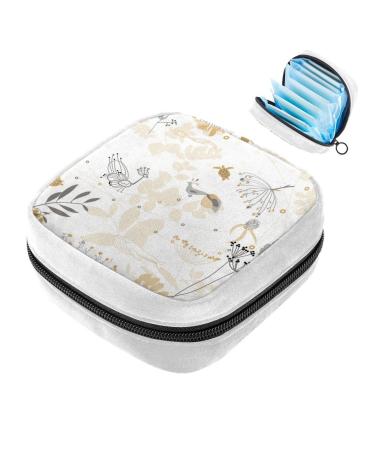 GIAPB Sanitary Napkin Storage Bag Period Bag Tampon Bag Makeup Bag Pad Pouch Abstract Animals and Floral Color149