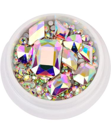 Women Diamond Gems 3D DIY Nail Decoration Crystal Nail Rhinestones Flat Bottom Crystal(02) style2 - Buy Online on GoSupps.com