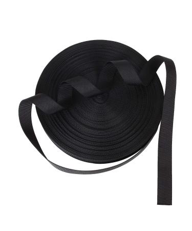 ZOEYES 1 Inch Heavy Duty Nylon Webbing 50 Yards Black Nylon Strapping Flat Webbing Strap, Great for Dog Leash, Collars, Seat Belt, Backpack, Outdoor DIY Gear Repair, Crafts