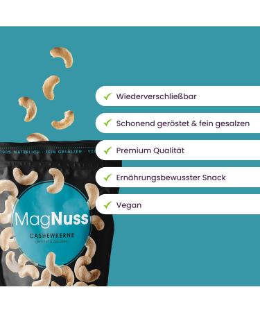 Buy Magnuss Roasted & Salted Cashew Nuts | 12x200g Pack | Crunchy Vegan Snack Rich in Magnesium & Vitamin E - Buy Online on GoSupps.com