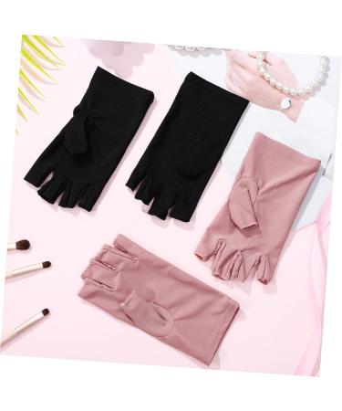 SOESFOUFU 2 Pairs UV Gloves Nail Art Accessory Nail Gloves Gloves for Gel Nails Nail Art Supplies Nail Fingerless Gloves Manicure Gloves UV Rays Gloves - Buy Online on GoSupps.com