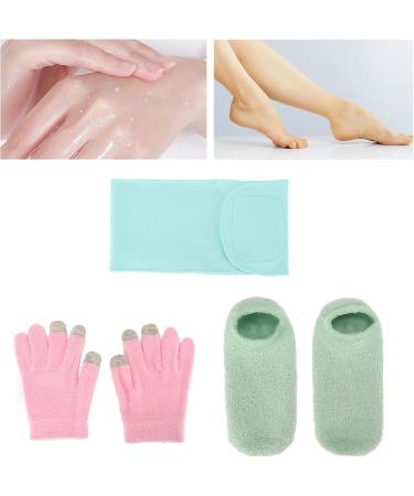 Qukaim Moisturizing Gel Socks Set Touch Screen Spa Moisturizing Gloves Socks Set Reusable Repair Treatment Exfoliating SPA Neck Wrap Mask - Buy Online on GoSupps.com