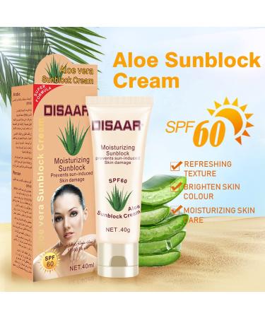 DISAAR BEAUTY Sunblock Cream SPF 60 Aloe Vera - UVA/UVB Protection - 40ml/1.35fl.oz - Buy Online on GoSupps.com