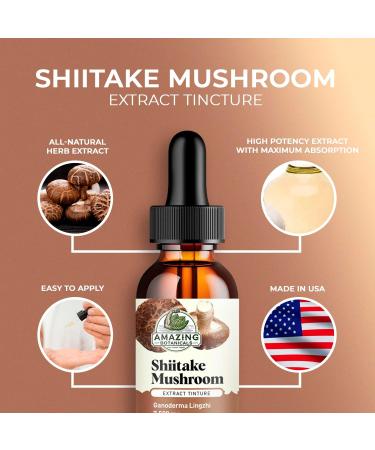Amazing Botanicals Shiitake Mushroom Extract Tincture - 7 500mg Immune Support Supplement Containing 30% Polysaccharide in Each - Mushroom Complex with Powerful Antioxidant for Overall Wellbeing - Buy Online on GoSupps.com