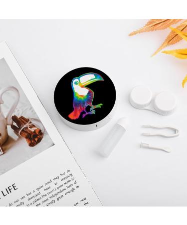 Buy Tie Dye Toucan Contact Lens Case - Portable & Travel-Friendly with Mirror | Perfect for International Shipping - Buy Online on GoSupps.com
