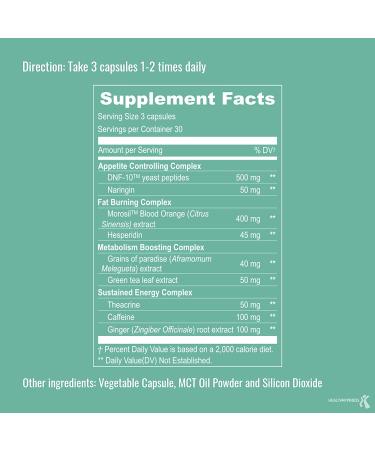Clinically Proven Weight Loss Supplement for Women & Men - Appetite Suppressant & Fat Burner - 90 Vegan Capsules - Buy Online on GoSupps.com